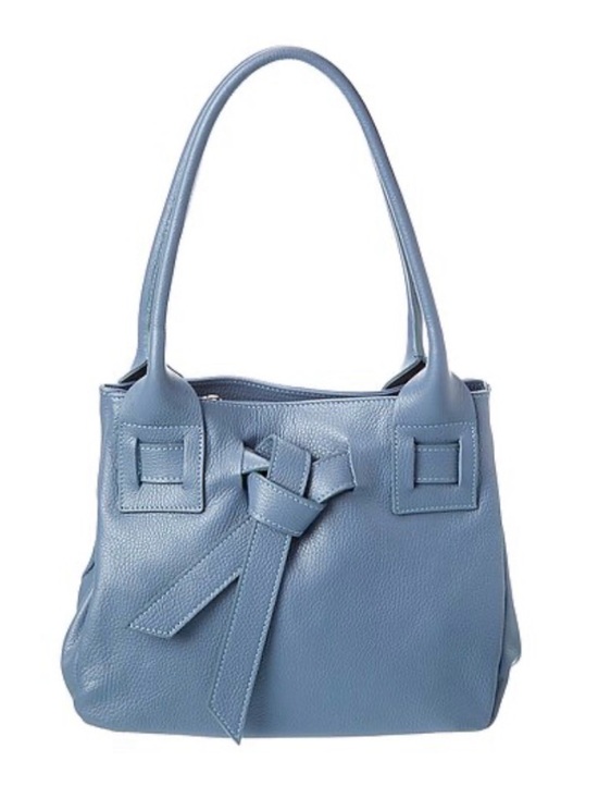 Persaman New York Handbags - Persaman New York Lucy16 Small Leather Shoulder Tote, Blue